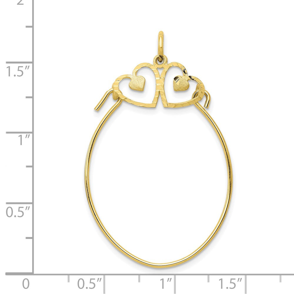 10k Double Heart Charm Holder