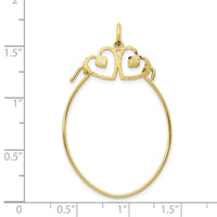 10k Double Heart Charm Holder