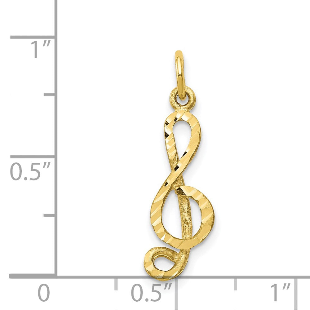 10k Medium Solid Treble Clef Charm