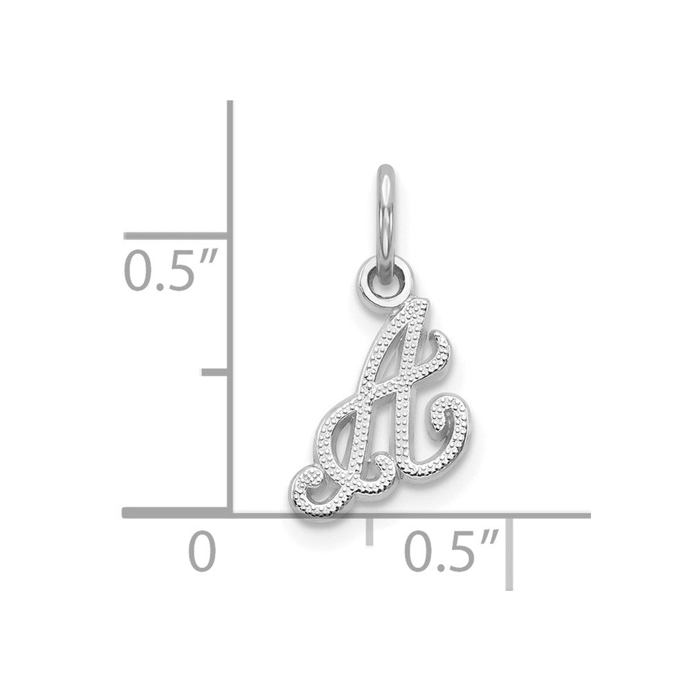 10k White Gold Initial A Charm