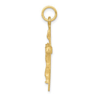 10k Solid Polished Crucifix Pendant