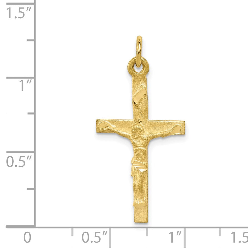 10k Solid Polished Crucifix Pendant