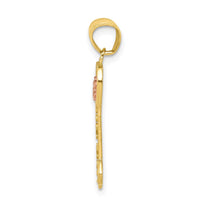 10k Two-tone I Love You Key Charm