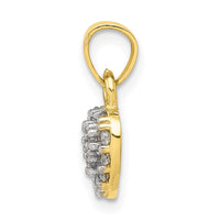 10k CZ Cluster Heart Charm
