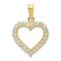 10k CZ Heart Pendant
