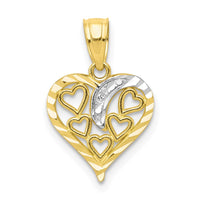 10K W/Rhodium Heart Charm