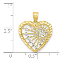 10K w/Rhodium Heart Charm