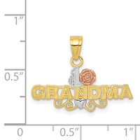 10K Two-Tone w/White Rhodium #1 GRANDMA Charm