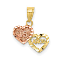 10K Two-Tone Small 15 ANOS Charm