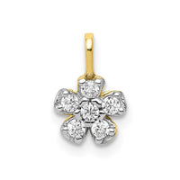 10k Small CZ Flower Charm