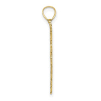 10K Solid Polished Candy Cane Pendant