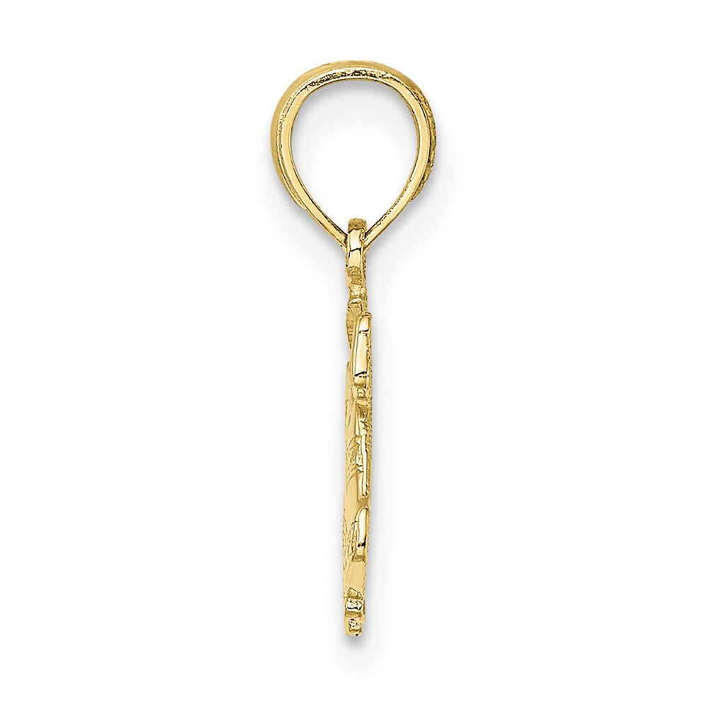 10K Polished Christmas Bells Pendant