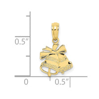 10K Polished Christmas Bells Pendant
