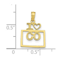 10K Solid Colorado State Pendant