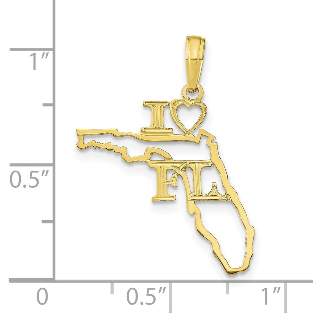 10K Solid Florida State Pendant