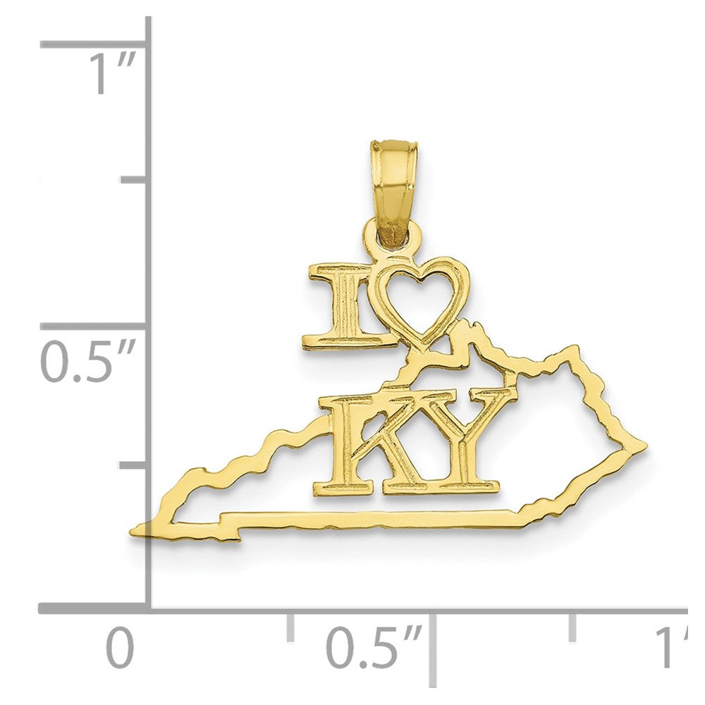 10K Solid Kentucky State Pendant