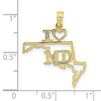 10K Solid Maryland State Pendant