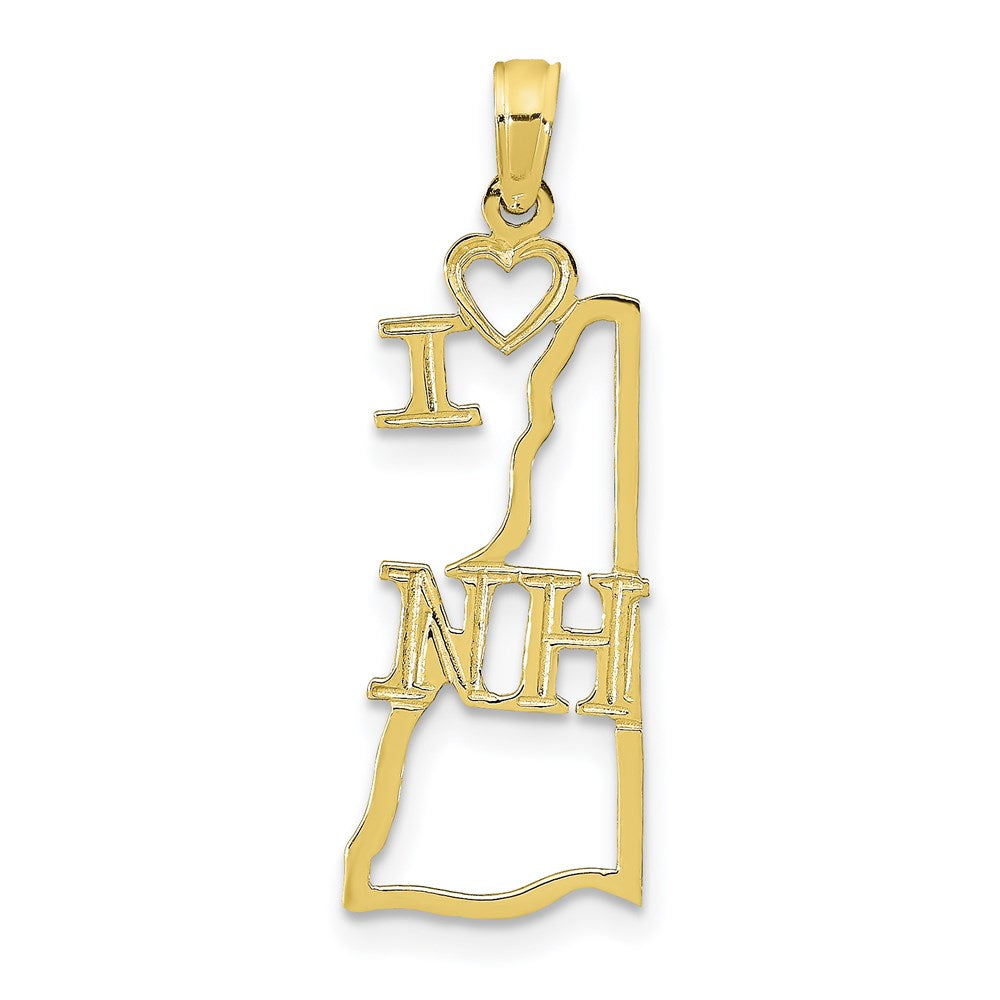 10K Solid New Hampshire State Pendant
