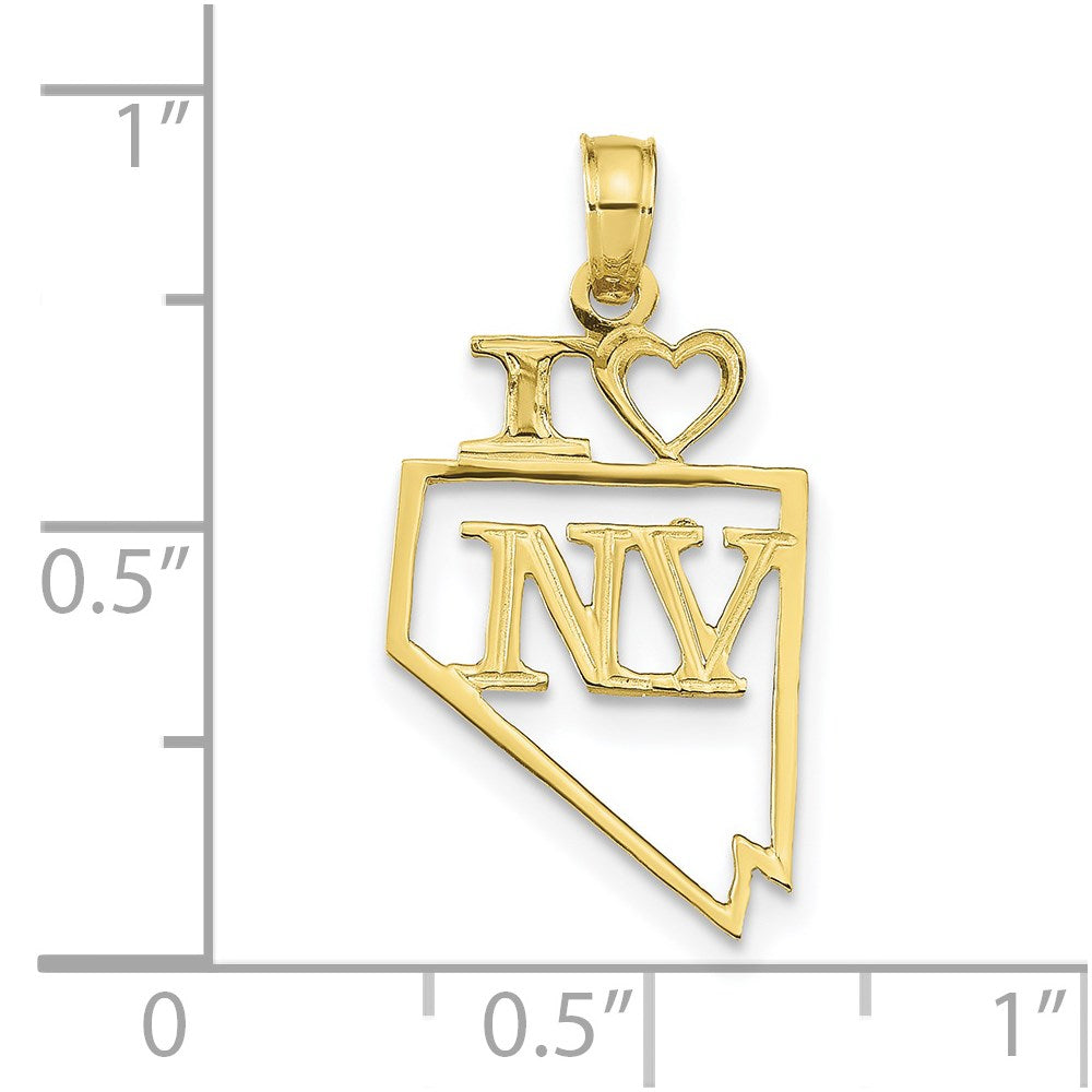 10K Solid Nevada State Pendant