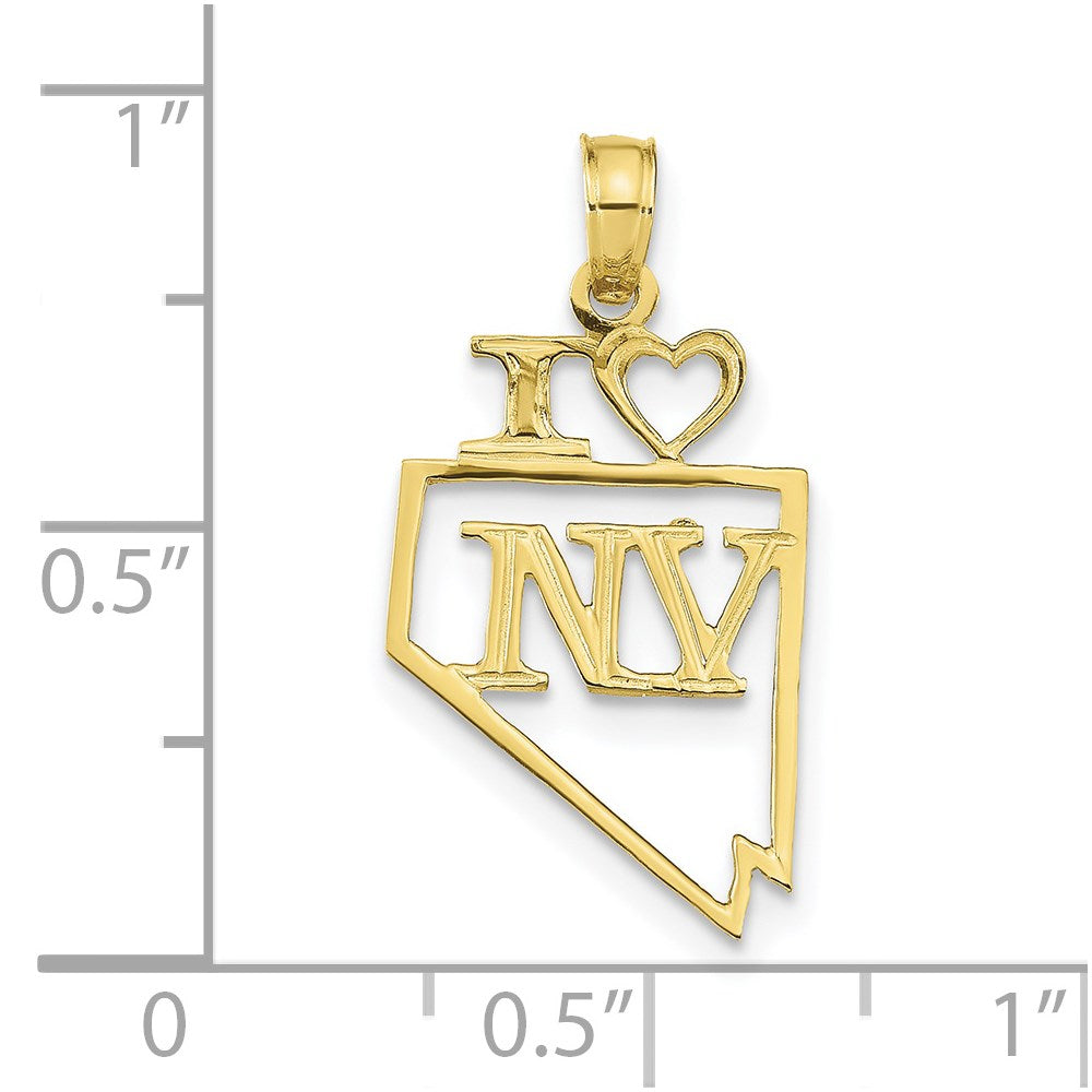 10K Solid Nevada State Pendant