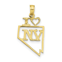 10K Solid Nevada State Pendant