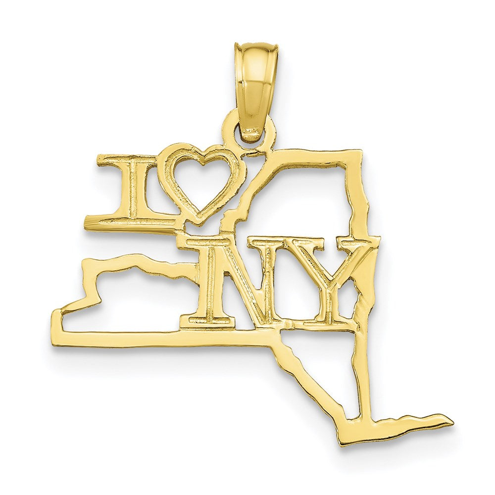 10K Solid New York State Pendant