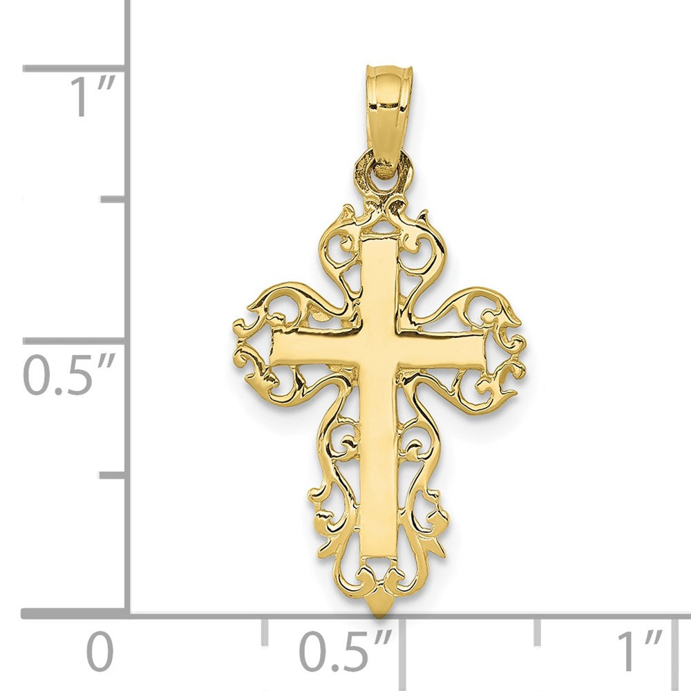 10k Fancy Cross Pendant