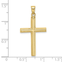 10K Polished Cross Pendant