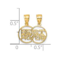 10K Break Apart Cut-Out BEST FRIEND Pendant