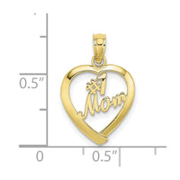 10K #1 MOM In Heart Pendant