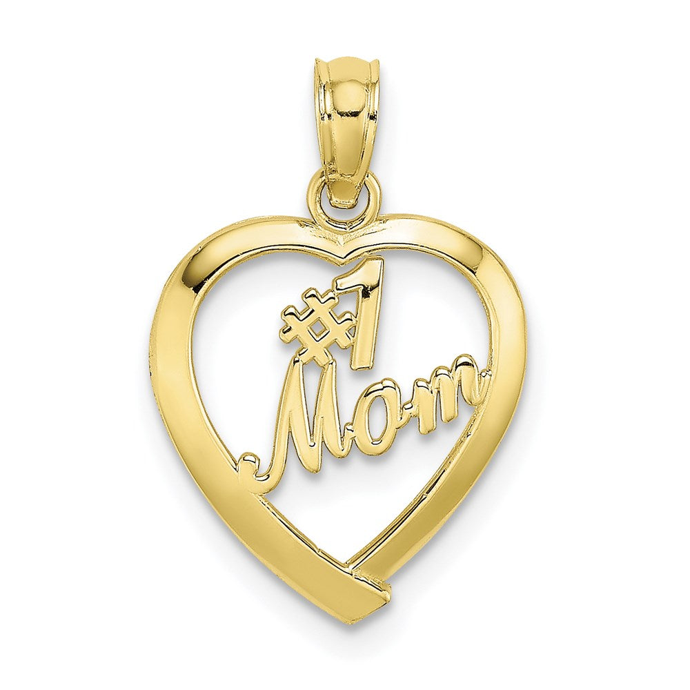10K #1 MOM In Heart Pendant