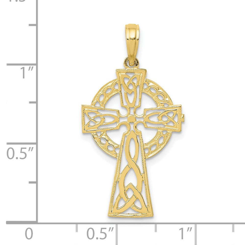 10K Polished Celtic Cross Pendant