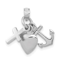 10K White Gold Faith, Hope and Charity Charm