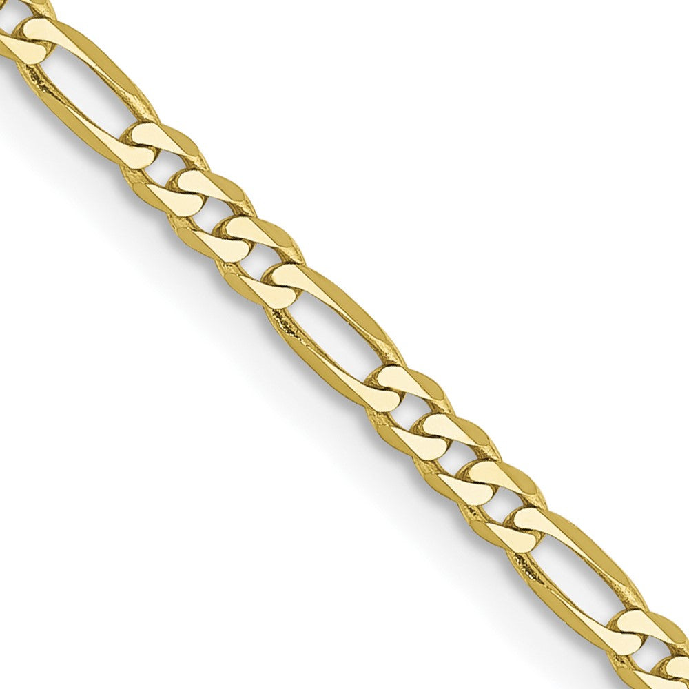 10k Yellow Gold 10k 2.2mm Flat Figaro Chain