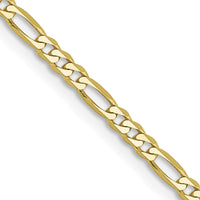 10k Yellow Gold 10k 2.2mm Flat Figaro Chain