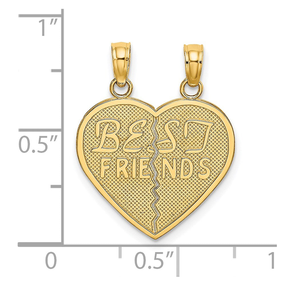 10K BEST FRIENDS Break-A-Part Heart Pendant
