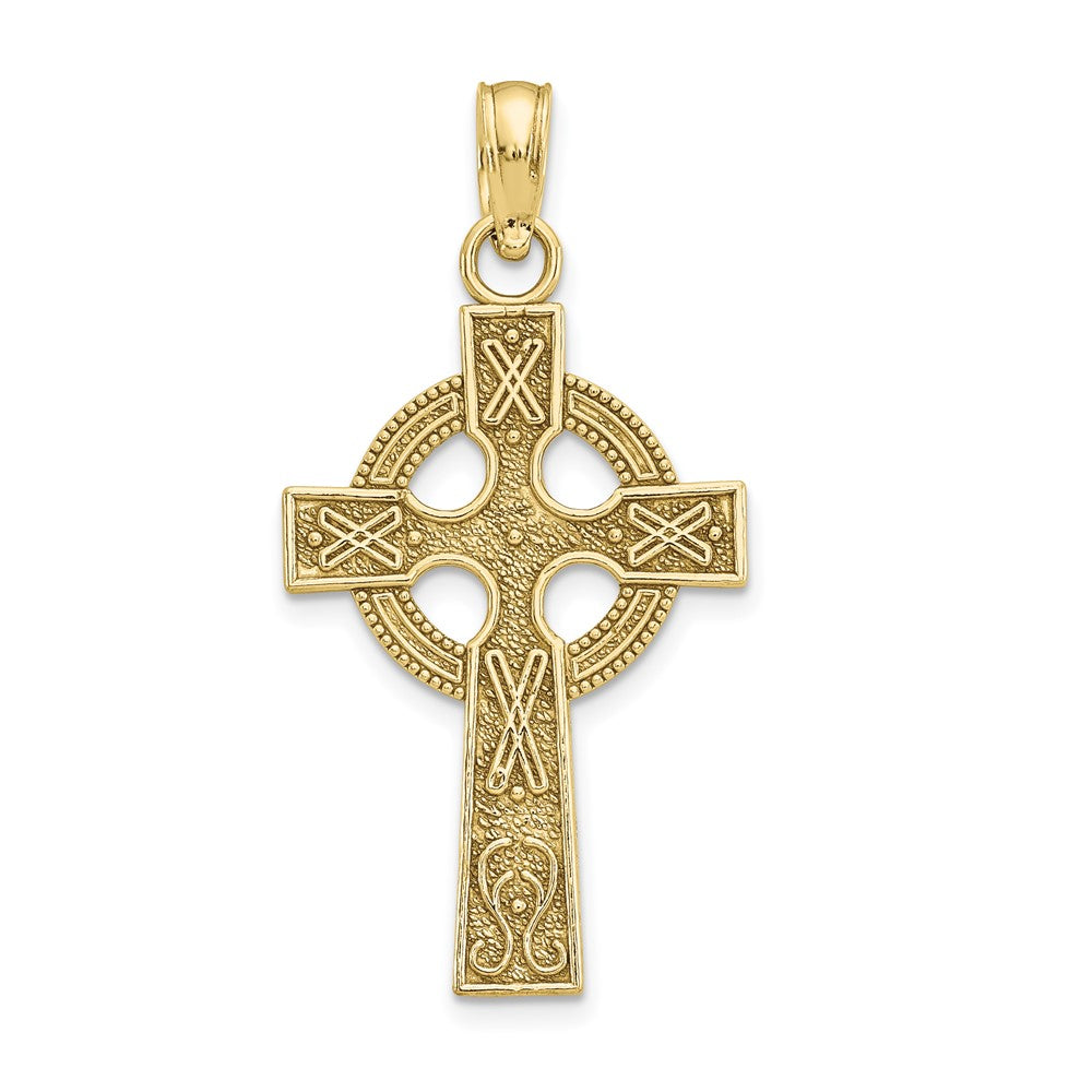 10k Celtic Cross w/Eternity Circle Pendant