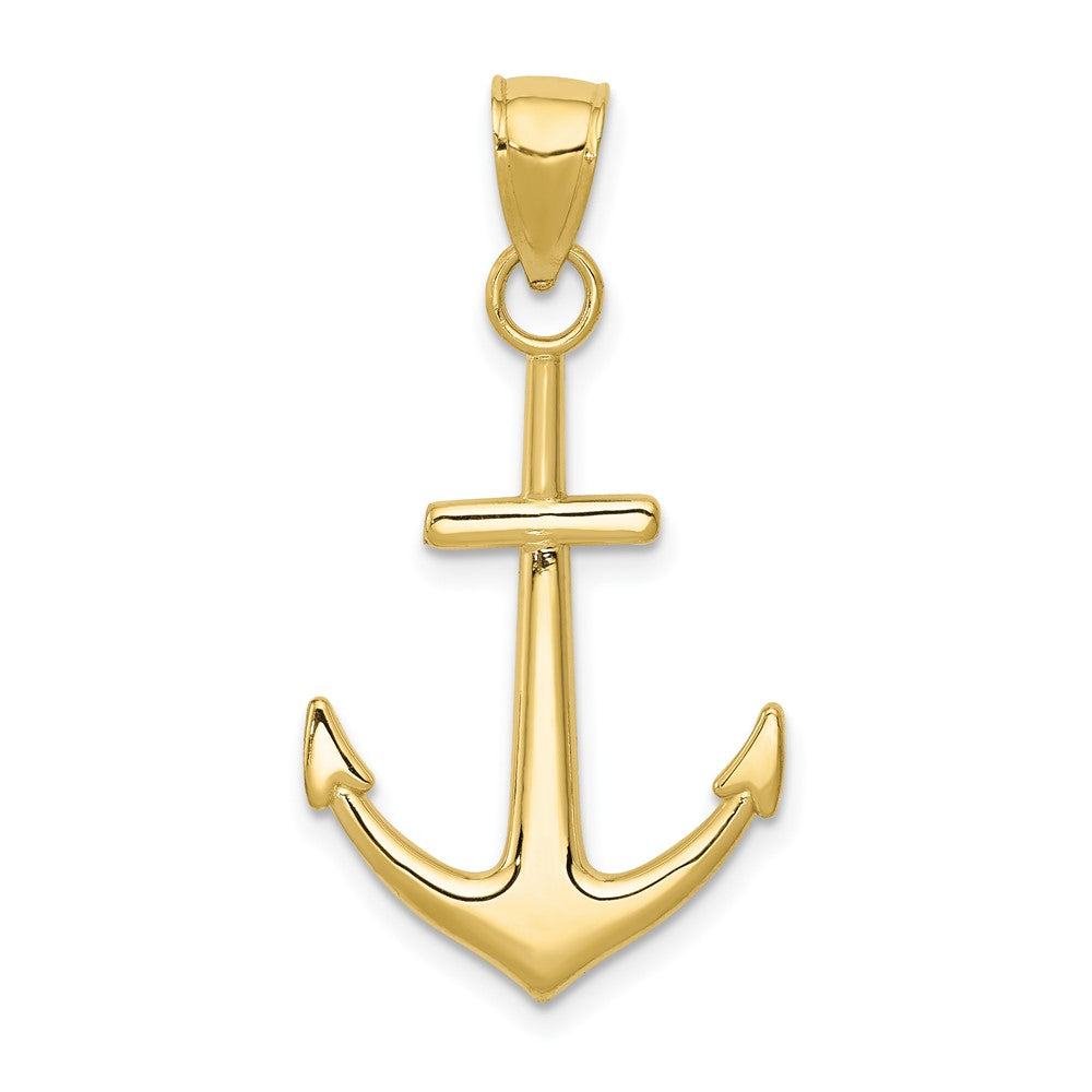 10K Gold Polished Anchor Pendant