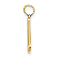 10K Polished N Script Initial Charm