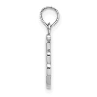 10K White Gold Polished F Script Initial Charm