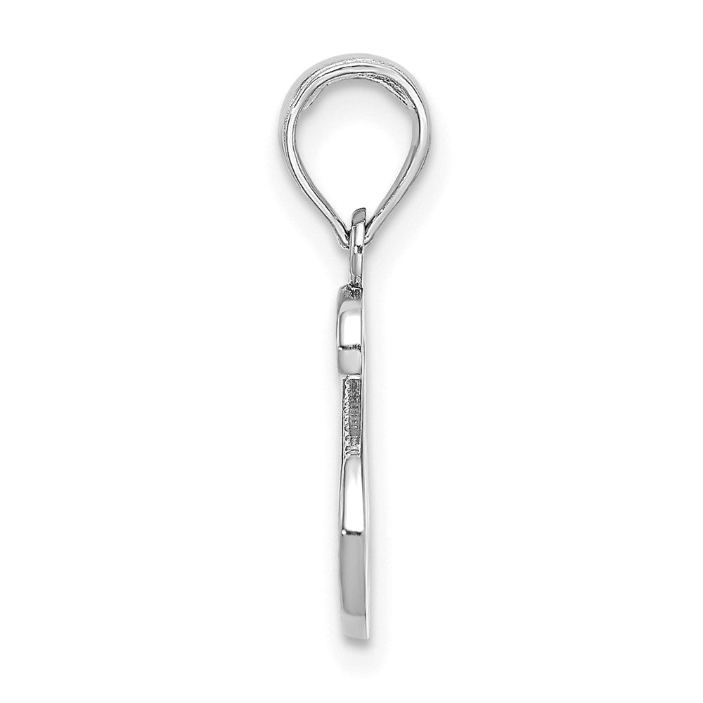 10K White Gold Polished S Script Initial Charm