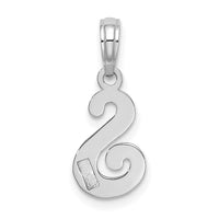 10K White Gold Polished S Script Initial Charm