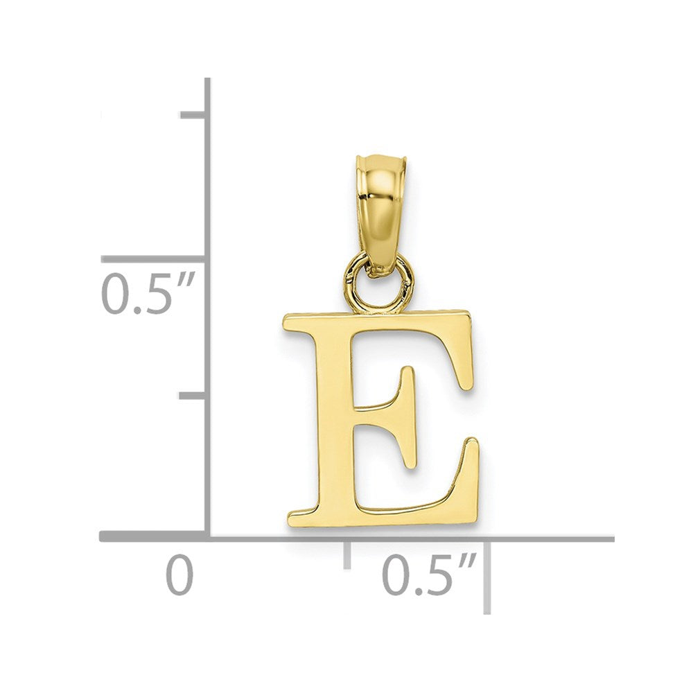 10K Polished E Block Initial Charm