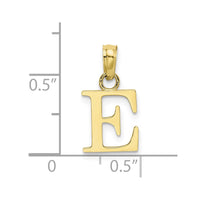 10K Polished E Block Initial Charm