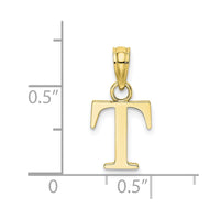 10K Polished T Block Initial Charm