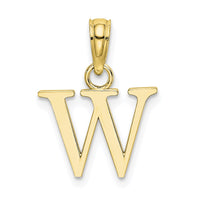 10K Polished W Block Initial Charm