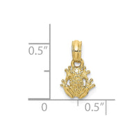 10K Textured Miniature Frog Charm