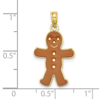 10K 3-D Enamel Gingerbread Man Charm