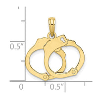 10K Moveable Handcuffs Charm