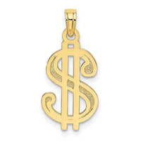 10K Textured Dollar Sign Charm